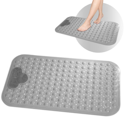 Eosell®-Tapis de douche antidérapant Gris-Tapis de douche avec antidérapant et aspiration Caps-40x70 cm-Lavable en machine-Fonction massage-Gris | Tapis de douche fiable et sûr pour une expérience de douche confortable